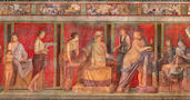 Détail de la fresque de la villa des Mystères de Pompéi