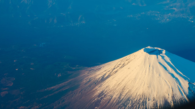 Vue du ciel du mont Fuji
