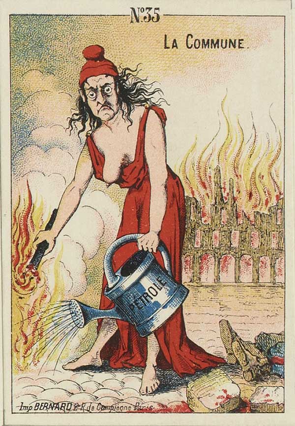 Carte postale de propagande anticommunarde, après la chute de la Commune de Paris
