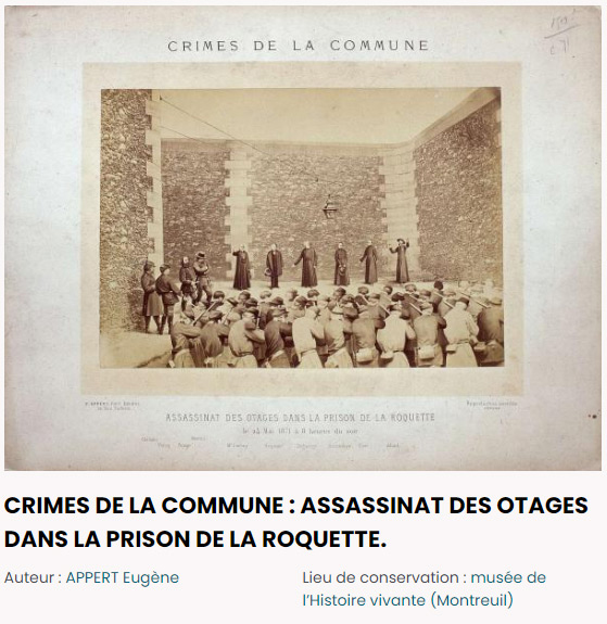 Capture d'écran de l'Histoire par l'image, Crimes de la commune : assassinat des otages dans la prison de la Roquette
