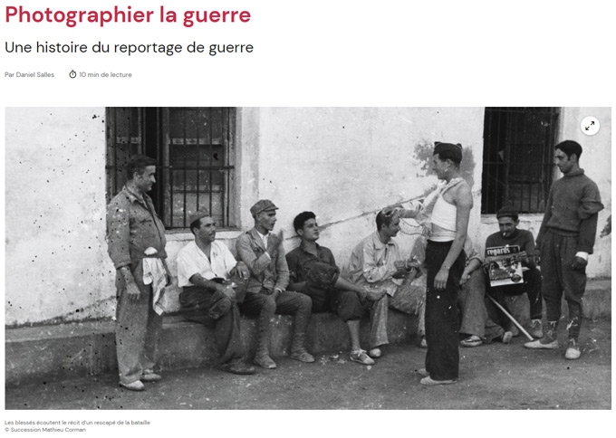 Capture d'écran du dossier du site la BnF-Les Essentiels sur la photographie de guerre