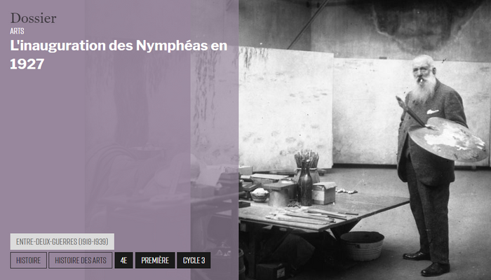 Capture d'écran du dossier Retronews sur les Nymphéas